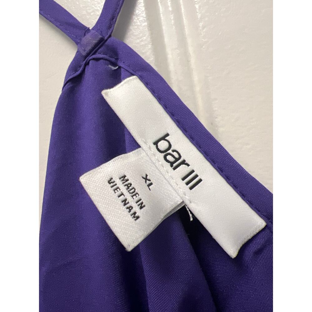 Bar III Women Boho Whimsical Handkerchief-Hem Midi Trapeze Dress Size XL Purple - Picture 3 of 6